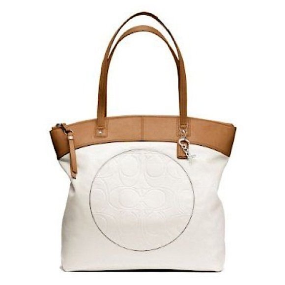 Fashion Coach Laura Signature Embossed Leather Tote F18336 - Picture 1 of 11